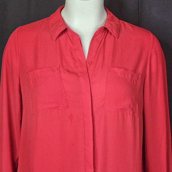 Lane Bryant Red Ling Sleeve Blouse - Picture 3 of 6